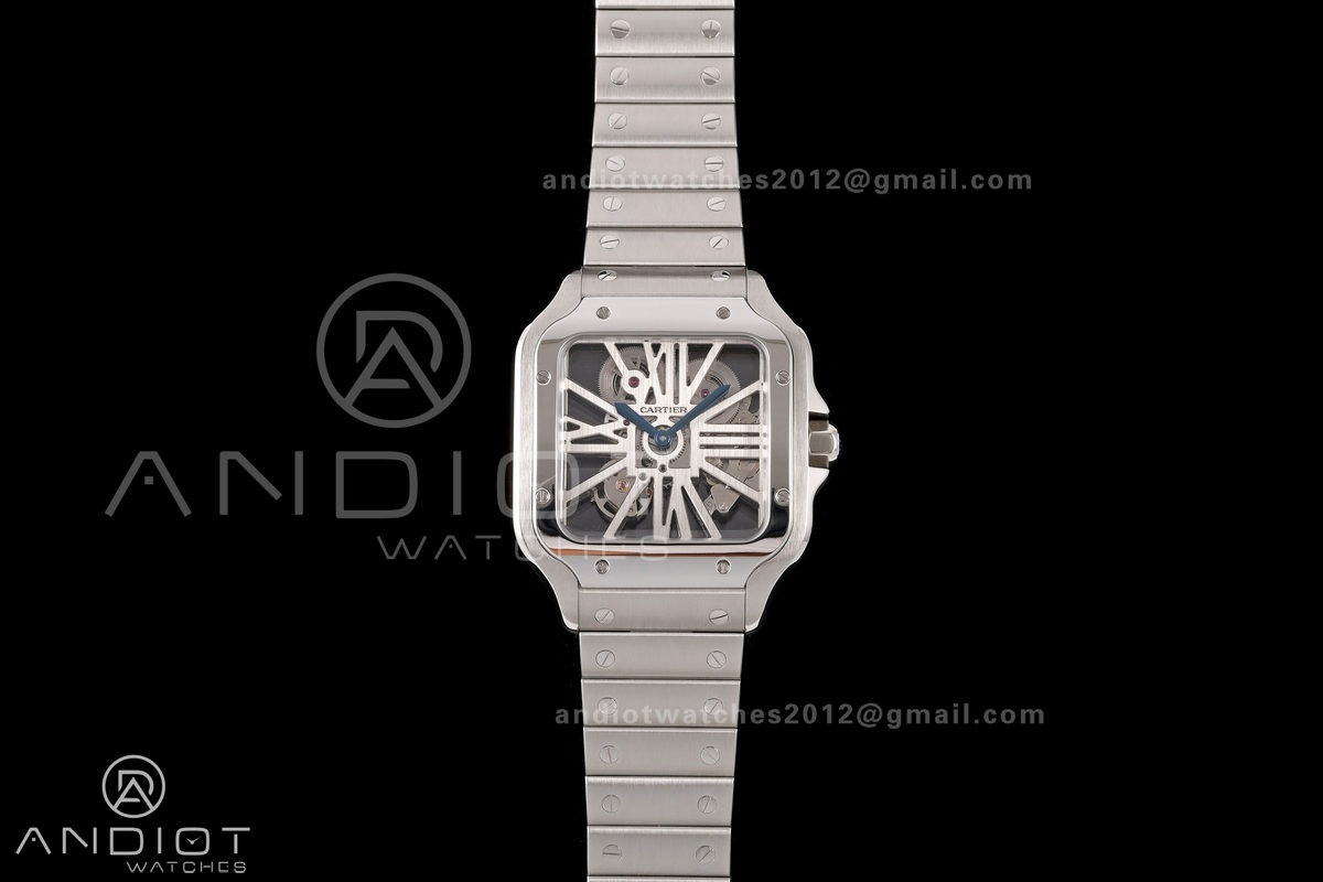 Santos Skeleton SS RICH 1:1 Best Edition Skeleton Dial 9611MC Super Clone V2